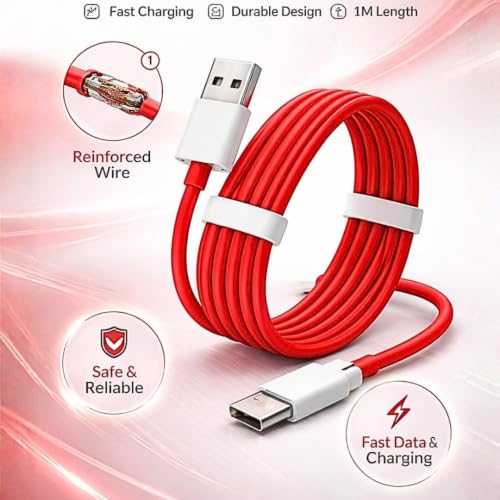 Image of HANYCONY 65w SUPERVOOC Rapid Charging Adapter Compatible with Oneplus 15 /15r /13 /13r /13s /12 /12r /11 /11r /Nord 5 /Ce5 /4 /Ce4 /10T /10| Smart Protection Charger | Original Charging Speed |