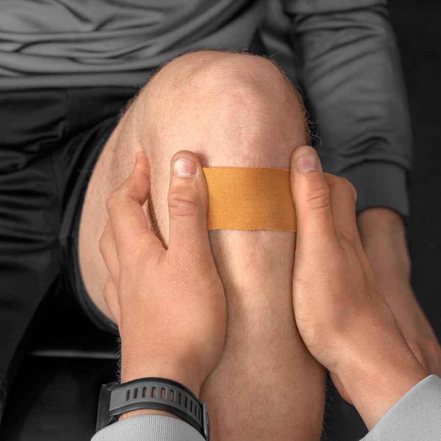 FORZA Zinc Oxide Rayon Tape for Athletic Support & Strapping, Non-Stretch Sports Tape for Joint Immobilization, Blister Prevention & Injury Recovery, Sweat-Resistant, Tan (2in x 33ft (24 Pack))