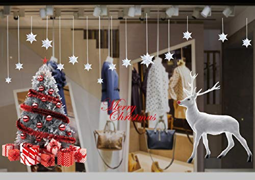 Tuopuda Natale Vetrofanie Rimovibile Addobbi