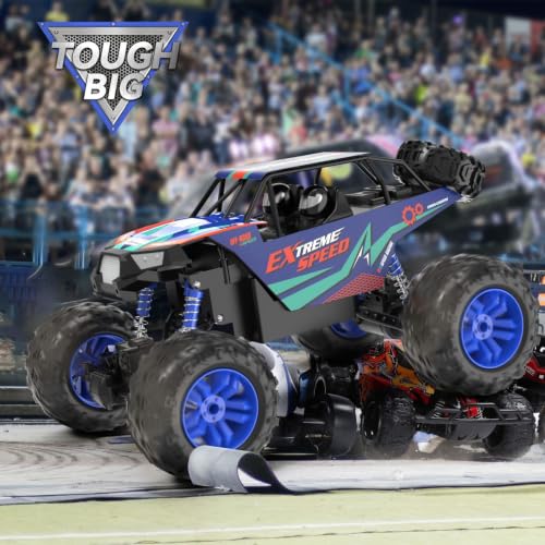 Image of Jack Royal Jumbo Rock Crawler Rc Monster Buggy |1:8 Scale RC Buggy Remote Control Car | Off Road Monster Truck with Realistic Sound | 4WD Rock Crawler 2.4G 100+ Metre Range | Sturdy Metal Body (Red)