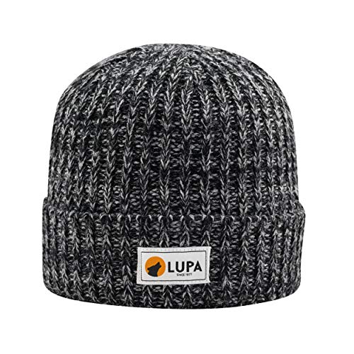 Lupa Canadian-Made Unisex Extreme Cold Fleece-Band Beanie (Black/Grey)