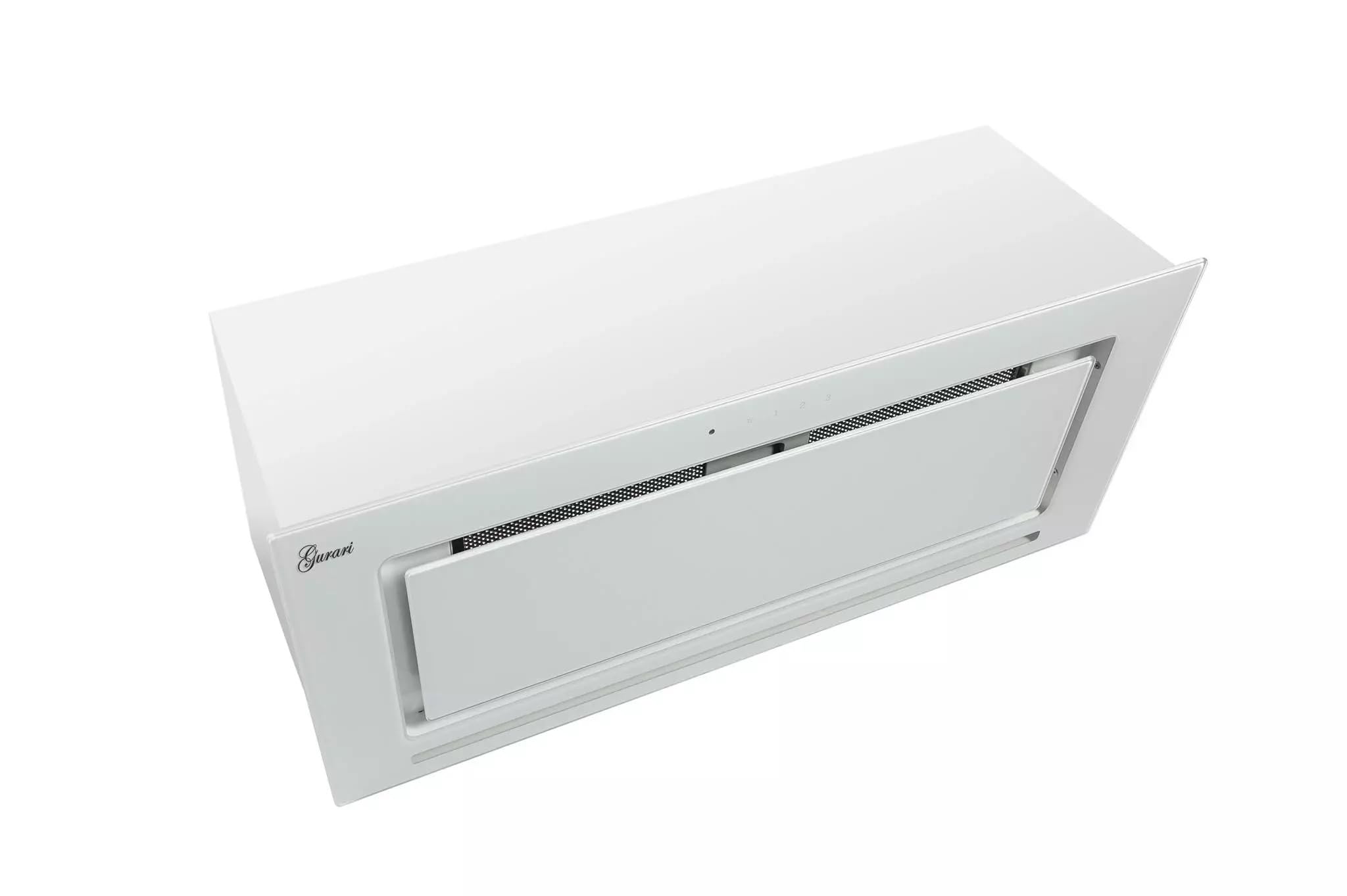 GURARI Deckenhaube GCH E 217 WH 70 Prime N, Dunstabzugshaube 70 cm, Weiß Glas, 1000m³/h
