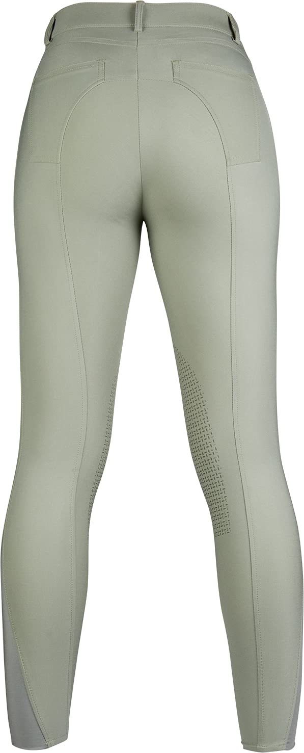 HKM Sunshine Rodillera Silicona Pantalones de Montar para Mujer Gris/Verde 42
