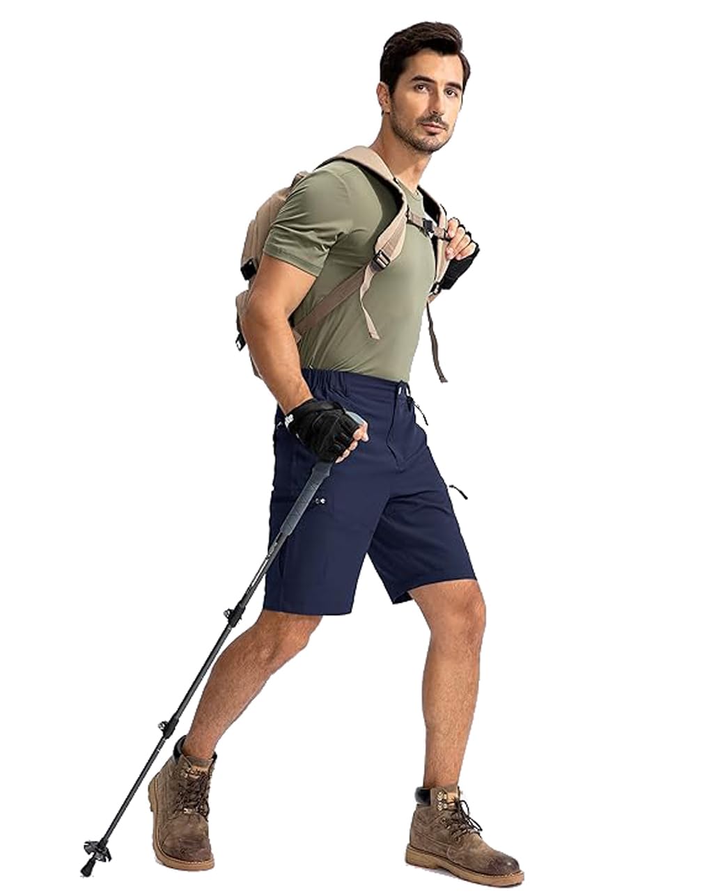 Tansozer Kurz Herren Wanderhose Mit Reißverschlusstasche Outdoor Sommer Cargo Shorts