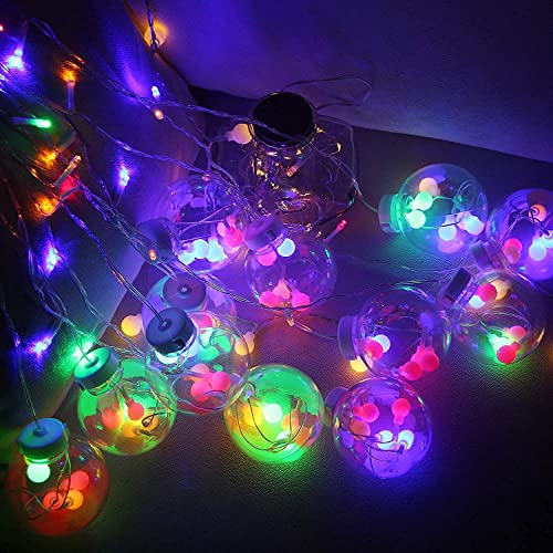Image of Lexton Ball Curtain Light | 12 Balls | 6 Big Balls 6 Small Balls | 8 Flashing Modes | Multicolor | for Indoor & Outdoor Decorations