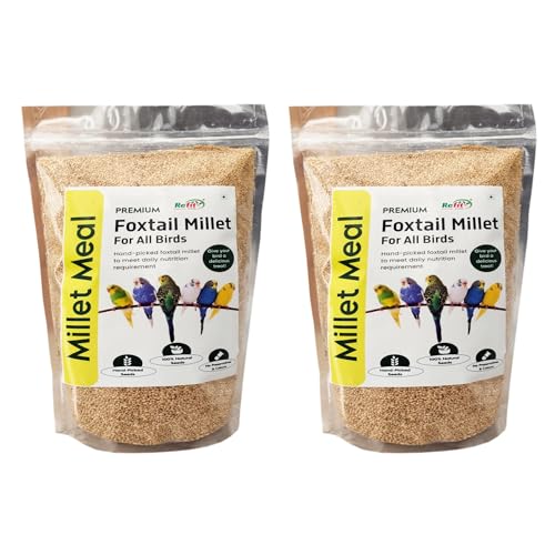 Image of REFIT ANIMAL CARE Foxtail Millet for Birds | Kangni Seeds | Bird Food | 450 gm X 2 | Pack of 2