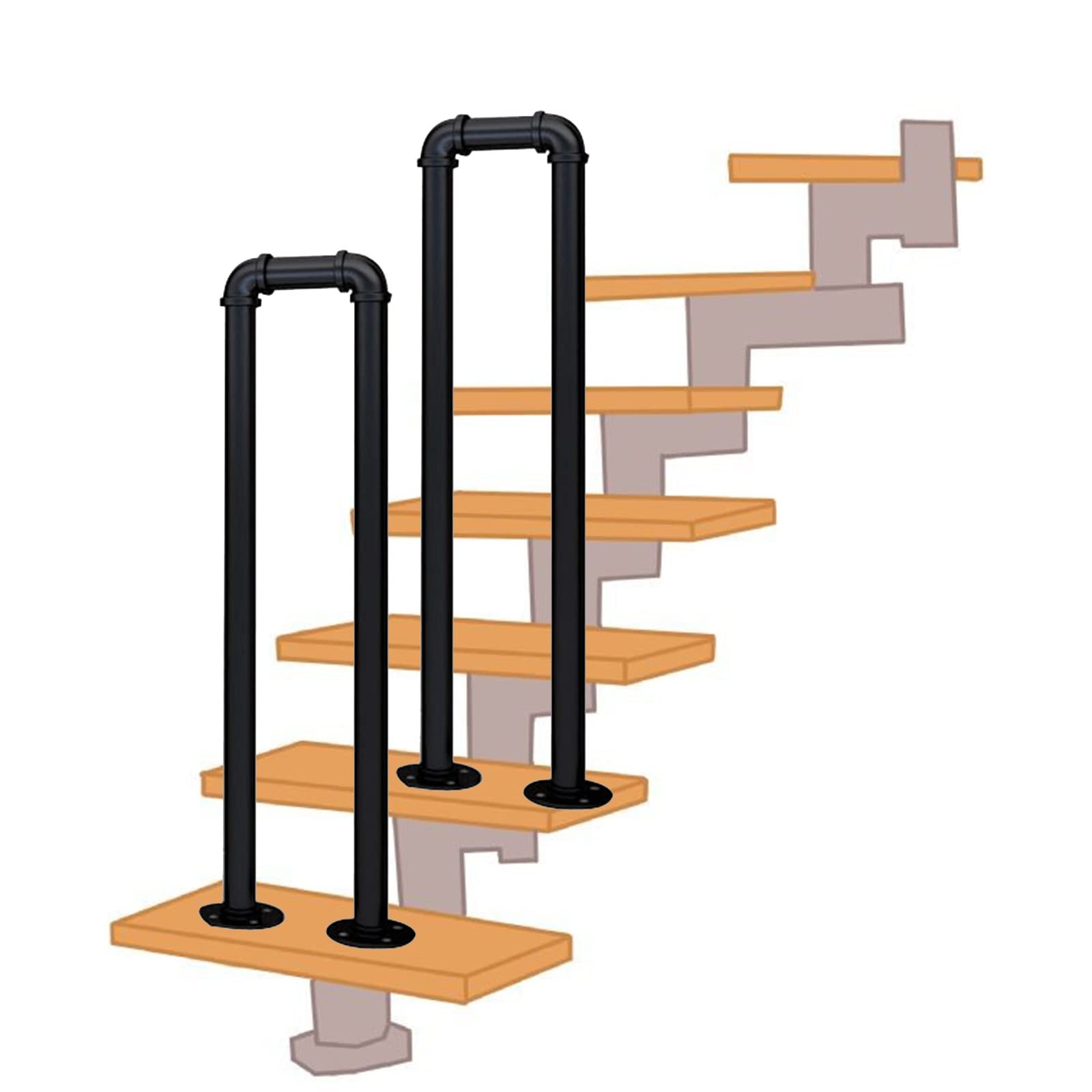 Rampe d'escalier extérieur et intérieur pour sécuriser l'accès au jardin et à la maison