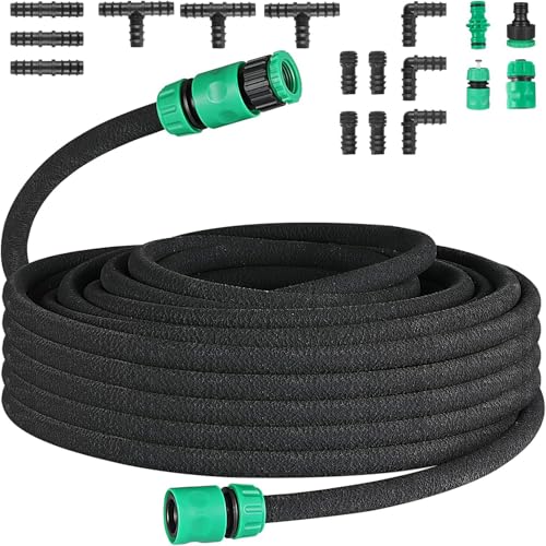 MAMIZO Tuyau d'arrosage, micro-poreux de Gardena pour Irrigation Goutte à Goutte pour Arrosage, Jardins, Pelouses, Terrasses, Flexible Irrigation Kit (30m)