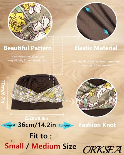 Image of Chemo Headwear for Women Knot Beanies with Stretch Elastic Turbans Soft Cancer Hats Head Coverings Scarf Headwraps