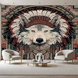 【Papier Peint design】Grâce à la technologie d'impression HD, les Coiffe De Plumes De Guerre Amérindienne motifs prennent vie avec des couleurs riches et des détails nets. Idéal pour créer une ambiance immersive dans votre intérieur avec un rendu visuel saisissant. Les papier peint permettent également de masquer parfaitement les petites imperfections du mur