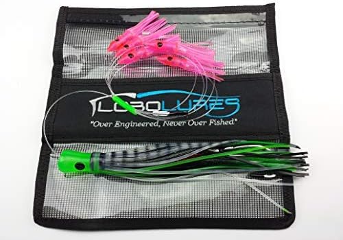 Lobo Lures Skipjack Hybris UV Green & Pink SquidNation Soft Head Bullet Tuna Fishing Daisy Chain | USA Made |