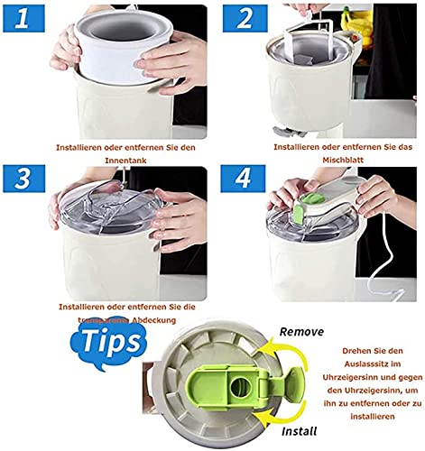 HIGHKAS Softeismaschine, Heim Kleine DIY-Küche Automatische Mini-Frucht-Softeis-Eismaschine, Gesund, Einfache One-Push… – Bild 8