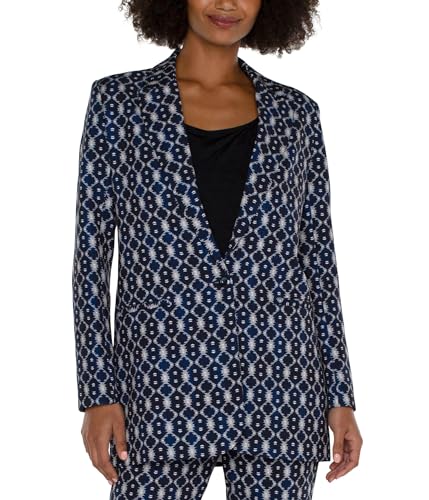 Liverpool Women's Petite Button Front Boyfriend Blazer Luxe Stretch Suiting