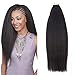 Produktbild LaaVoo 24 Zoll Yaki Straight Extension Skin Wefts Echthaar Natürlich Schwarz Tape in Band Remy 100% Brazilian Human Hair 50GR/20PC #Kinky Straight