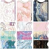 Woanger 24 Pcs Rfid Blocking Sleeves Includes 18 Credit Card Protector Holders and 6 Passport Sleeves Anti Rfid, Aluminum Foil Slim Identity Theft Protection, Beautiful Marble Design