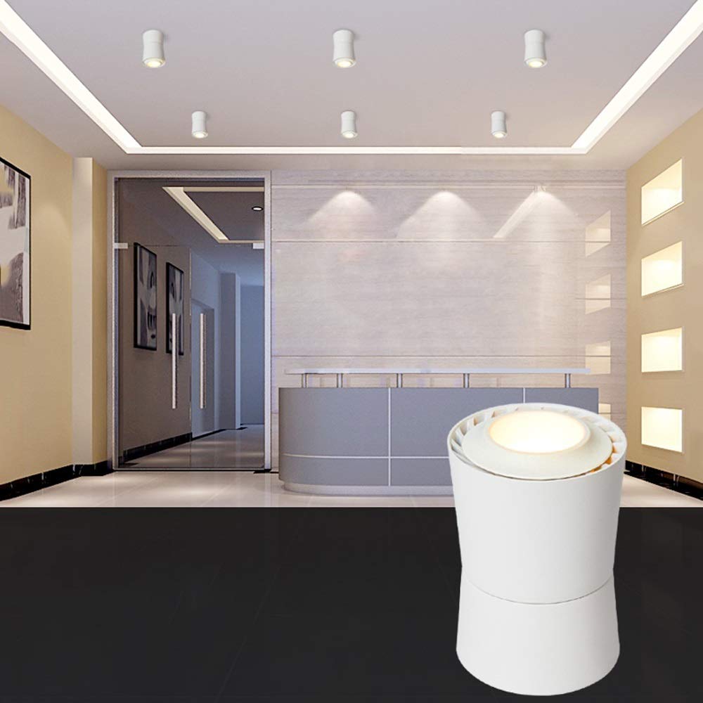 Foco empotrable pequeño, enfocado, Redondo, de 3 W, 7 W y 12 W, sin luz estroboscópica, luz LED integrada de 3000 K.
