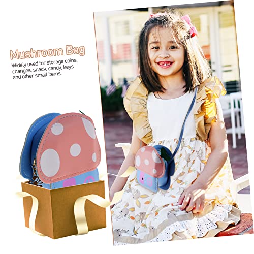 Kids Mushroom Shoulder Bag Charming Cartoon Coin Purse for Toddlers and Young Children Stylish Lightweight Crossbody Bag Random Color3