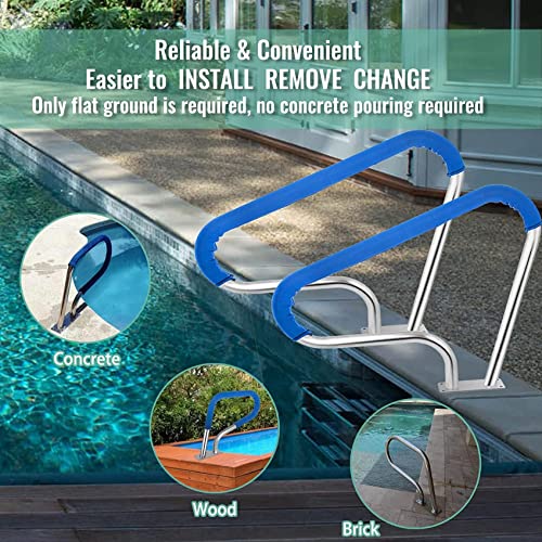 Rambarde de piscine anti-glissade pour sécuriser l'accès enterré support 118 kg
