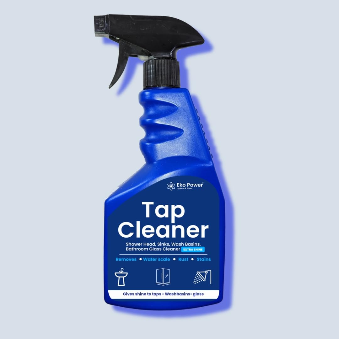Eko Power Tap Cleaner For Tap, Shower & Washroom Accessories | Liquid Cleaner To Remove Rust & Hard Water Stains | Daily Use Formula For Mirror Like Finish (Pack Of 1;400ml)