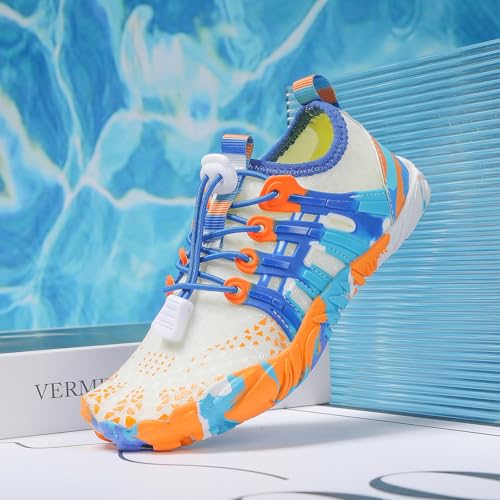 Image of Kids Water Shoes Boys Girls Quick Dry Aqua Socks Barefoot Beach Pool Swim Hiking Lightweight Non-Slip Outdoor