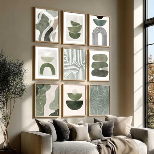 Image of kotart Floral Wall Art Home Decoration | Aesthetic Floral Paintings With Frame For Living Room Bed Room Hotel Wall Decor Digital Reprint Set of 9 (13X17 inch)