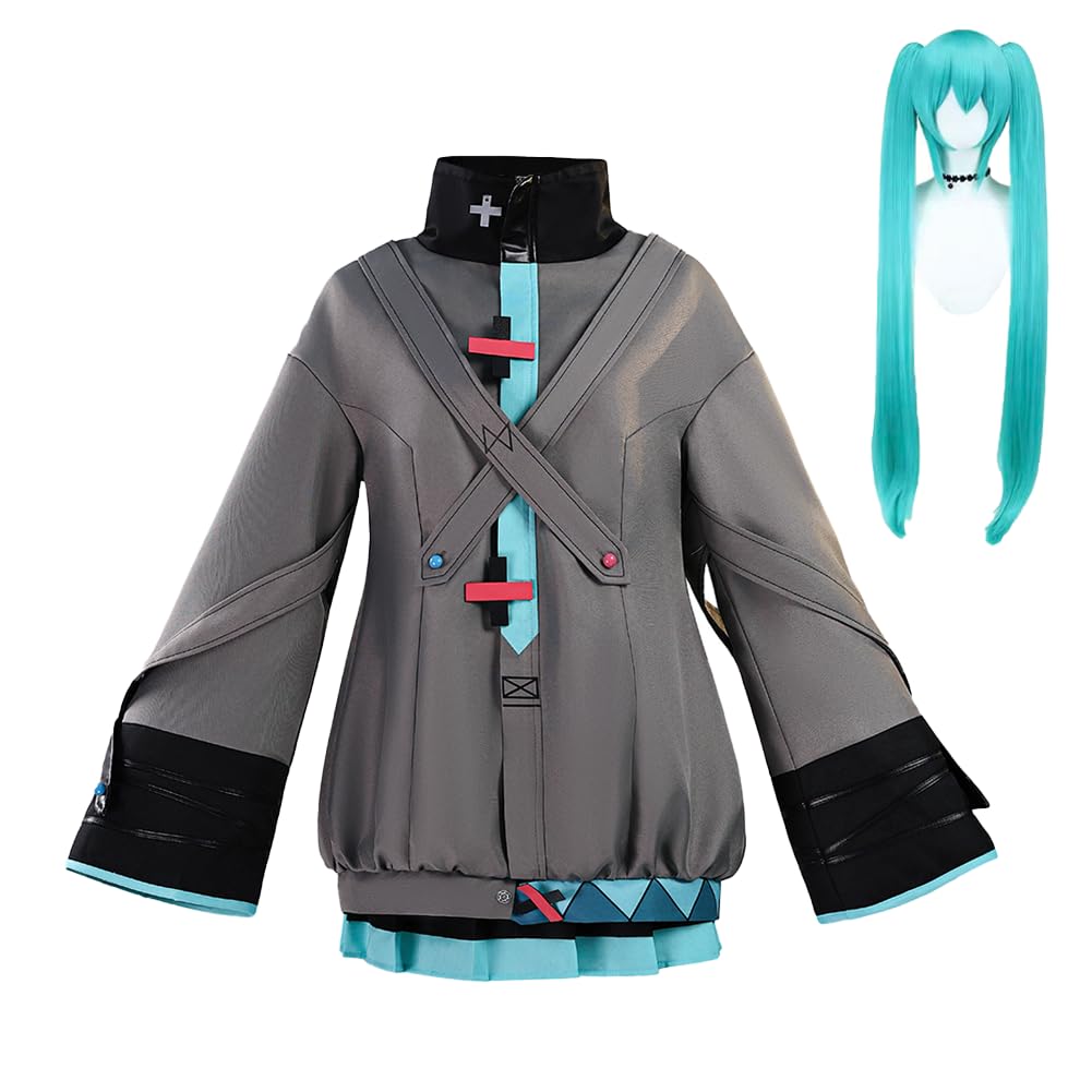 Zhongkaihua Miku Cosplay Costume Outfit With Wig For Halloween