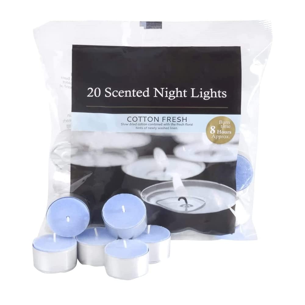 PHG Fresh Scented Tealight Candle Set - 8 Hour Burn Time | Fancy Home Decoration Candles (Cotton Fresh-Large)