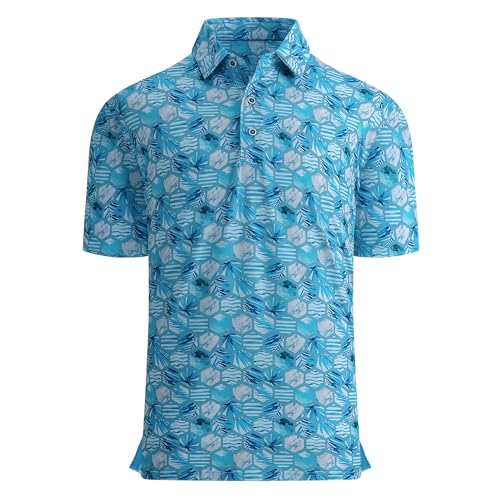 Image of Damipow Premium Golf Shirts for Men Dry Fit Performance Polo Short Sleeve Collared Shirt