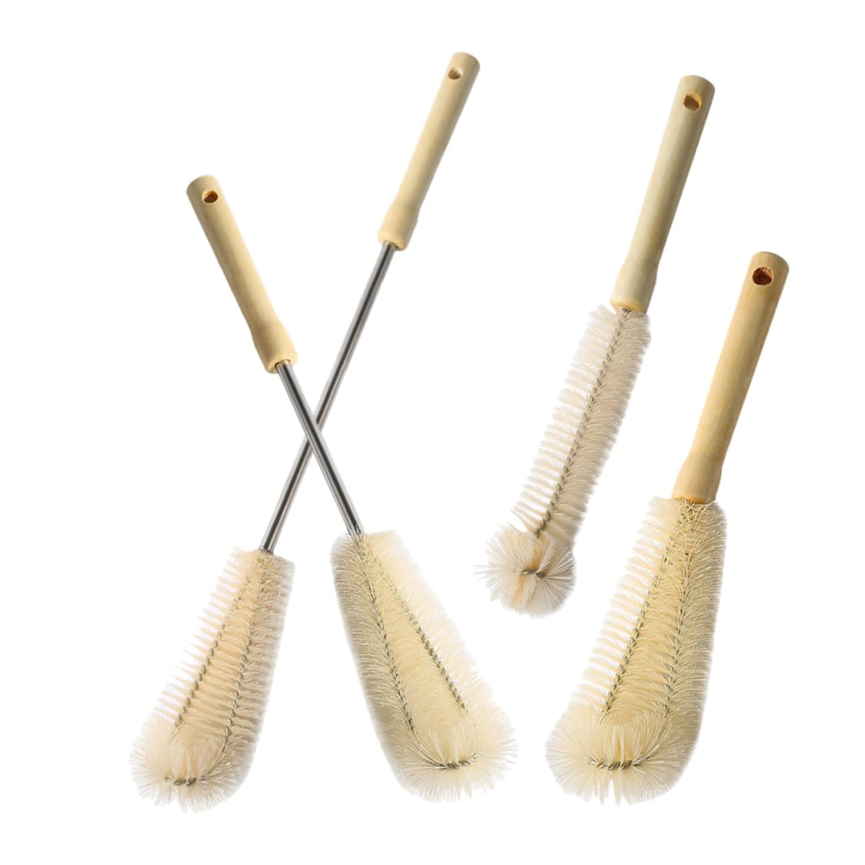 GALPADA Long Bottle Brush 4 Pack Cup Brush Set Fluffy Bristles for Water Bottle Milk Bottle Cup Cleaning