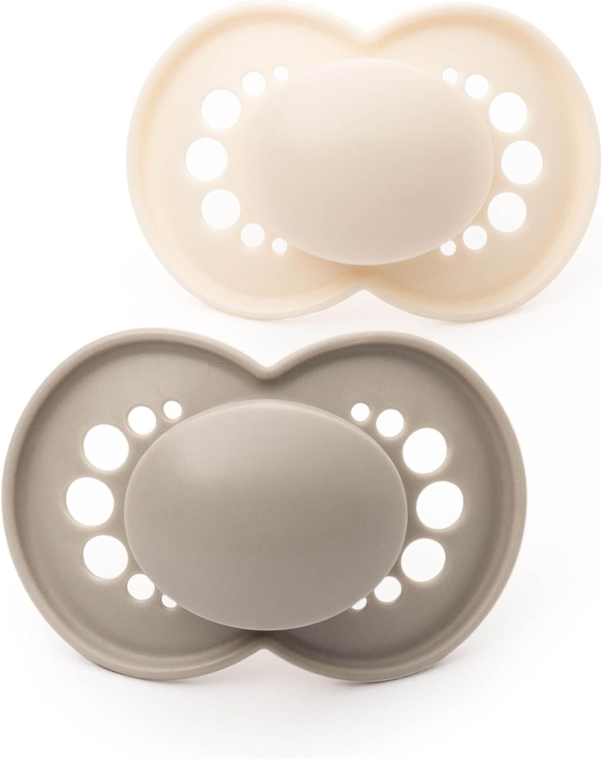 MAM Original Soothers | 6-18 Months | 2 Pack | Comes in Dummy Steriliser Case | Orthodontic Design | Baby Accessories | Cream/Grey (Various Designs)