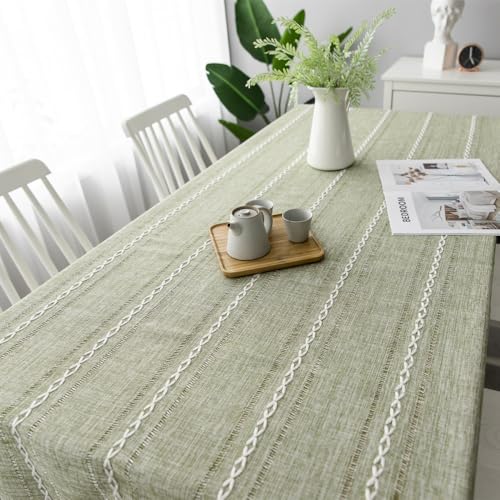 Nappe tissée Jacquard vert olive pour décoration de table de dîner et cuisine