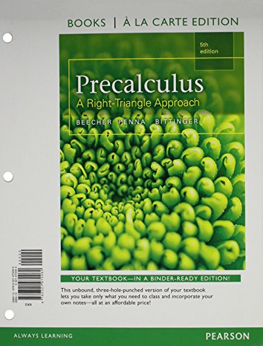Precalculus: A Right Triangle Approach, Books a... 0321973461 Book Cover
