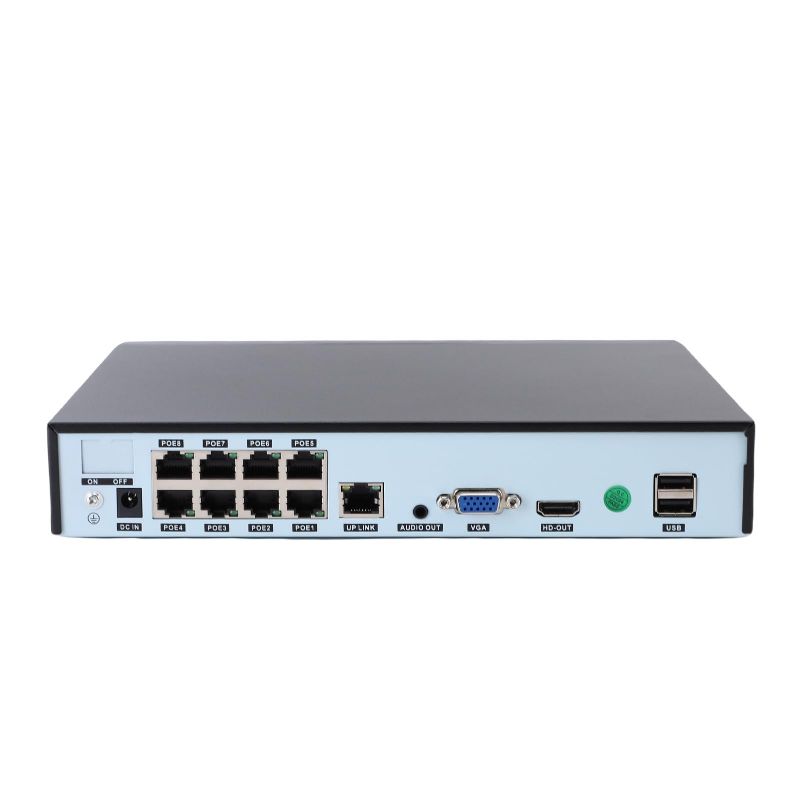 Generic Recordadora de Video PoE NVR Avanzada H.265+ 8ch con Salida de Interfaz de Pantalla HD 4K para Cobertura de Vigilancia Mejorada, Hierro, 4MP 1080p, para Pequeñas Empresas (Enchufe de la UE)