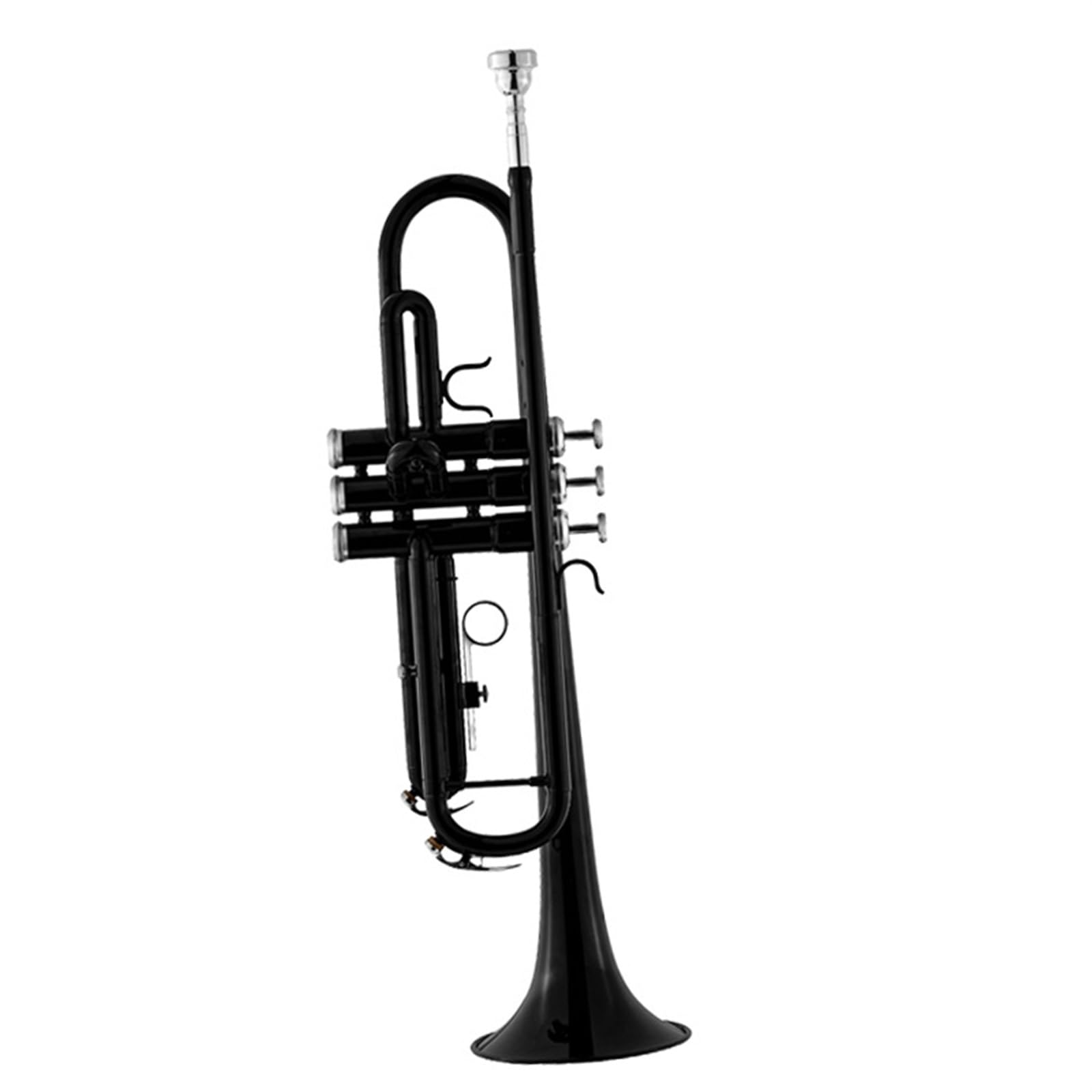 Trompeta profesional Instrumento Musical En Si Bemol, Trompeta Negra, Cuerpo De Tubo De Latón, Pistón De Cuproníquel