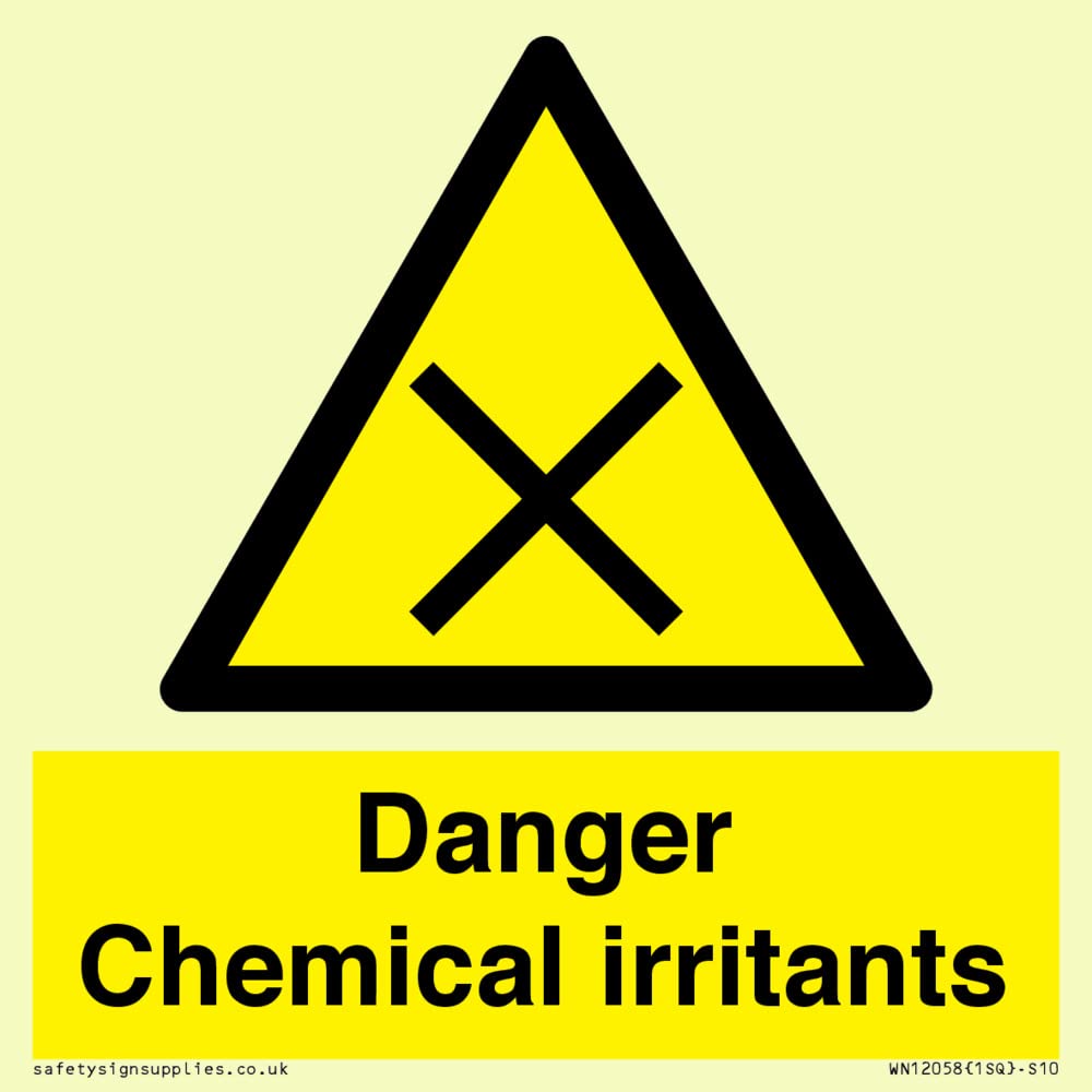 Danger Chemical irritants Sign - 100x100mm - S10