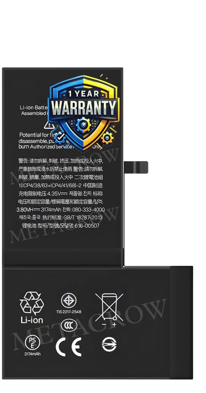 Image of Original Battery Compatible for iPhone Xs Max (A1921, A2101, A2102, A2104) - (3174mAh) - 1 Year Warranty