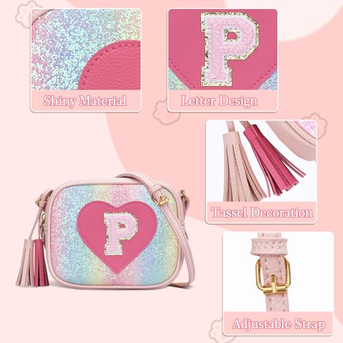 Image of KKXIU Birthday Gifts for Girls Initial Toddler Purse Cute Kids Crossbody Bag