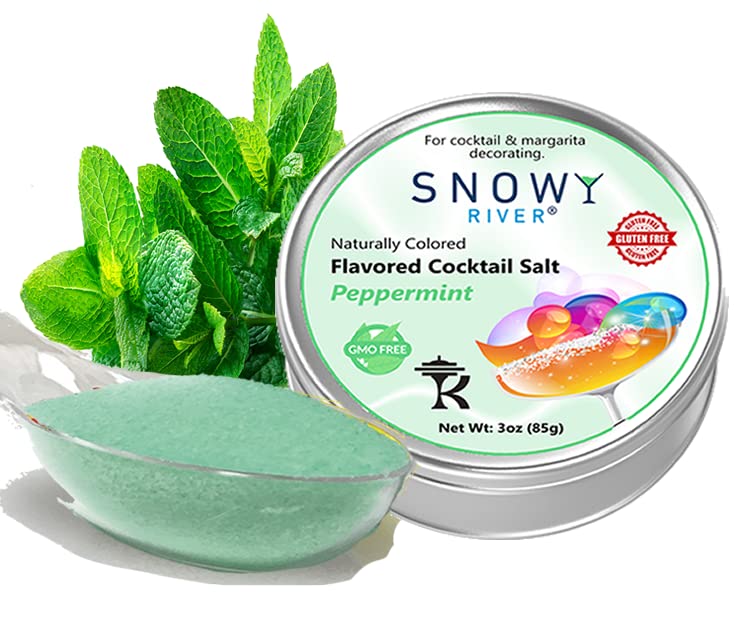 Snowy River Naturally Flavored Cocktail Salt (1x3oz Tin), Colored and Flavored Margarita Rimming Salt, Beverage Rimmer, Drink Salt, Decorative Salt