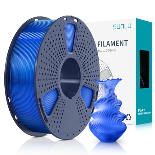 Image of SUNLU 3D Printer Filament PLA Plus 1.75mm, SUNLU Neatly Wound PLA Filament 1.75mm PRO, PLA+ Filament for Most FDM 3D Printer, Dimensional Accuracy + /- 0.02 mm, 1 kg Spool(2.2lbs), Transparent Blue