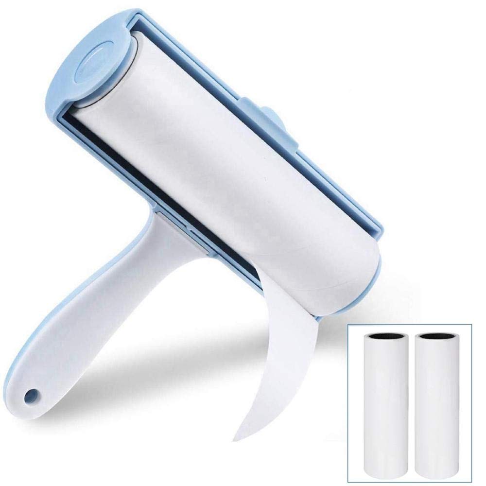 Tierhaarentferner Blau Sticky Roller Set Sticky Dust Paper Tearable Klebebürste Kleidung Fusselbürste Haarentfernungsset Mit Griff 2Set