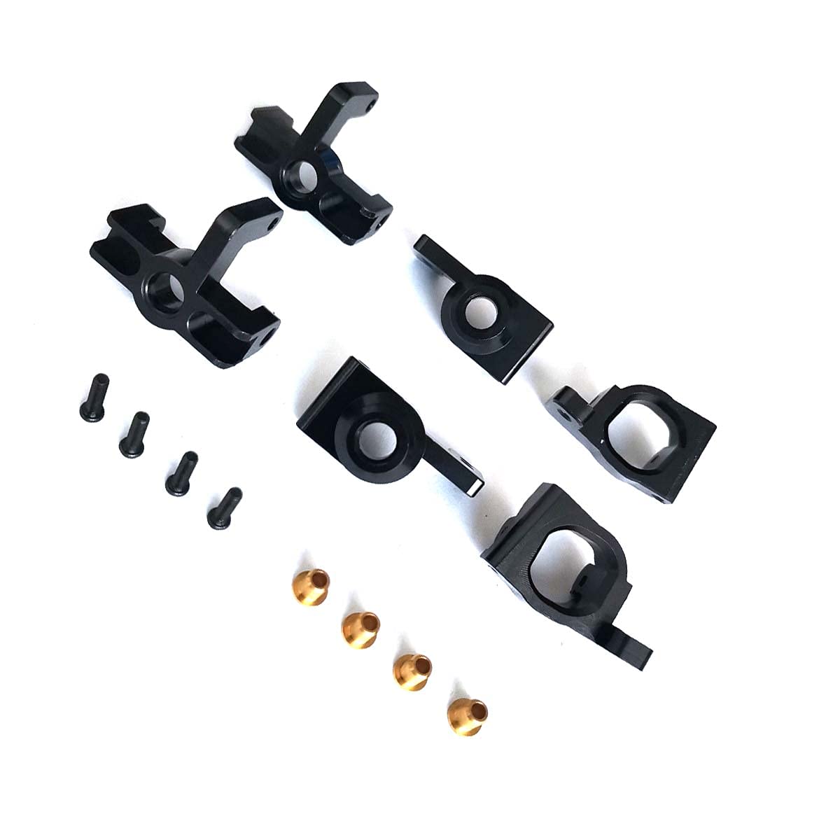 DEVMO RC Front Rear Wheel Seat Metal C-Shaped Vehicle Seat Compatible with W-ltoys 1:14 144001 RC Model Parts(Black, Pack of 6)