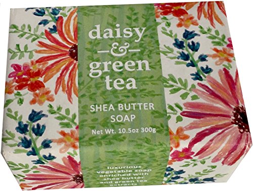 Greenwich Bay Trading Company Shea Butter Bar Soap Luxurious Spa Bath Cleanser Single 10.5 Ounce Block - Daisy Green Tea