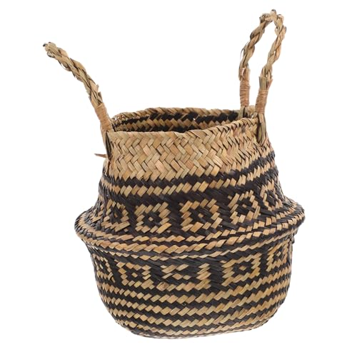 Kisangel Panier Plante Tressé Panier à Fleurs Décoratif pour Maison De Rangement pour Plantes Intérieures