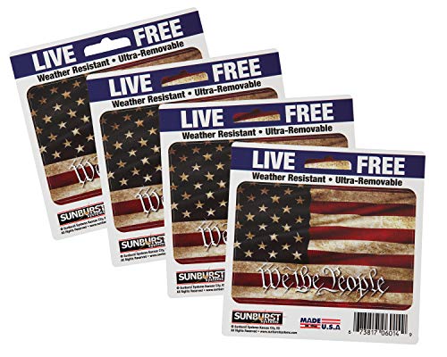 Sunburst Systems 6114 We The People Flag calcomanía, Vinilo Duradero para Exteriores, Resistente a la Intemperie, Ultra extraíble, Estados Unidos, Constitución, 3' x 4.5'