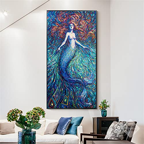 Peinture Diamant Sirène pour sublimer la décoration murale de votre salon