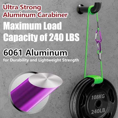 Image of sprookber 4 inch & 5 inch Extra Large Aluminum Carabiner D Ring, Caribeener Clips, Spring Snap Hook for Keychain Clip, Set of 4