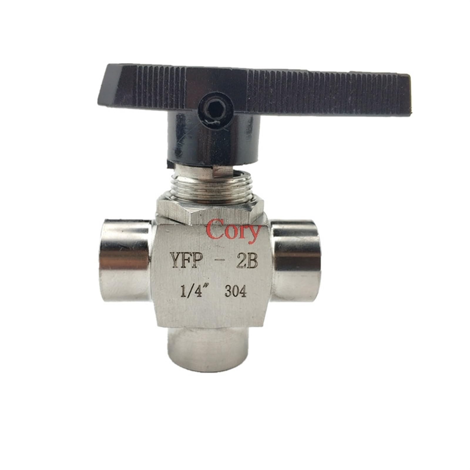 Válvula de Bola de Tres vías, Rosca Hembra G1/8", G1/4", G3/8", G1/2", G3/4", BSP, Acero Inoxidable 304, Alta presión y Temperatura.(0.25 Inch)