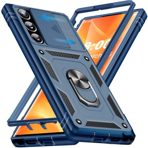 Coque Samsung S22 Ultra bleue protégeant l'appareil photo des rayures