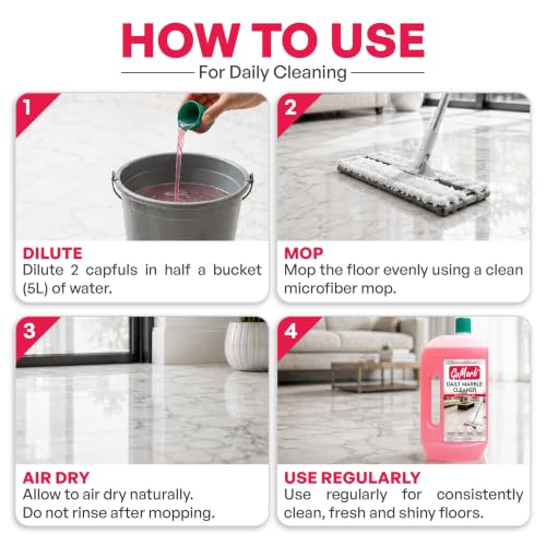 Image of Daily Marble Cleaner 1L | Marble-Safe Daily Floor Cleaner for Polished & Matte Marble | Removes Everyday Dirt, Dust & Light Stains | Restores Natural Shine | Gentle pH Balanced Formula