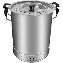 Portable Vertical Charcoal Smoker Grill Barrel Grill Barrel Shape Large Capacity 360  Even Heating Oil Smoke Separation Smokeless bbbq Grill Skewers with Lid Stainless Steel Removable Easy Clean